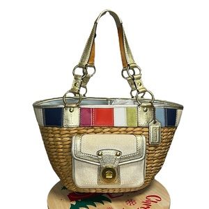 Coach Wicker Jasmine Patchwork Legacy Limited Edition Large Tote